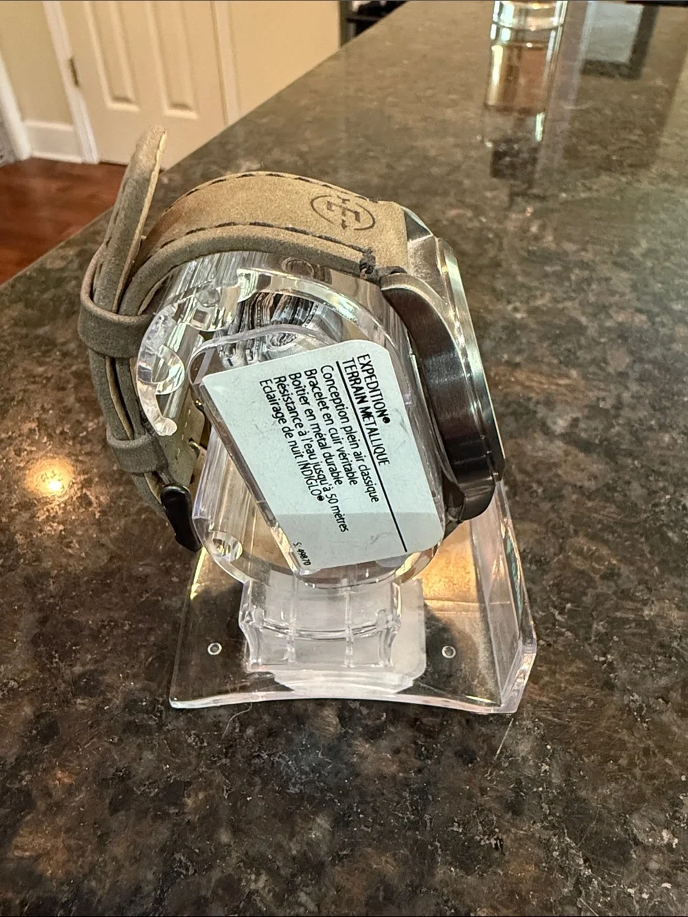 Timex T49870 Silver-Tone Case with Brown Leather Strap and Natural Dial